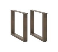 vidaXL Pieds de table basse en U – 2 pièces, acier naturel, 50 x (42–43) cm