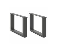 vidaXL – Pieds de table basse en U – 2 pièces – Anthracite – 50 x (30-31) cm – Acier