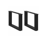 vidaXL Pieds de Table Basse en U, 2 pièces, Noir, 50 x (30-31) cm, Acier
