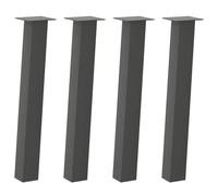 Pieds de Table Console 4 pièces en Acier thermolaqué Anthracite 72 cm avec Patins Caoutchouc pour Table Basse Bureau et Meuble Design Moderne