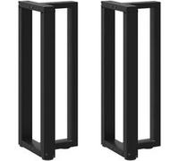 vidaXL Pieds de table console forme de T 2 pièces acier noir 38x25x(72-73) cm