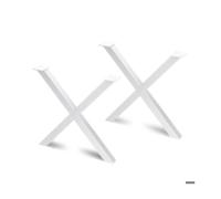 - Pieds en acier pour table Cross blanc