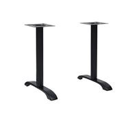 Pieds de table de bistro 2 pcs Noir 61 x 8 x 72 cm Fonte