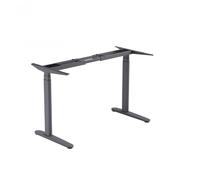 Pieds de table élévatrice électrique elliptique | Double moteur réglable en hauteur sur 3 niveaux | pour bureau ou maison (gris)