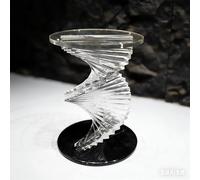 Pieds de Table en Acrylique Spirale - Base de Table en Acrylique Transparente à Haute Transparence Modernes pour Plateaux Ronds/Carrés(60x70cm/24x28in)