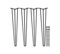 4PCS 55,9 cm Pieds de Table en Épingle à Cheveux Pieds en Acier avec 3 Tiges