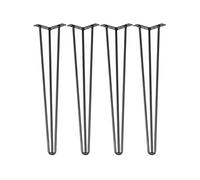 VEVOR Pieds de table en épingle à cheveux de 71,1 cm Ensemble de pieds de table en épingles 4 Pc Pieds de table en épingle à cheveux en acier avec 3 Tiges