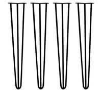 Pieds de Table en Épingle à Cheveux - SKISKI LEGS - 71cm - Métal Noir - 3 Tiges - 12mm Épaisseur
