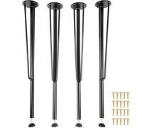 Pieds de Table en Métal en épingle à cheveux-VEVOR-71 cm-3 tiges-Lot de 4-Meubles--Table-avec Protections de Sol en Caoutchouc-Noir
