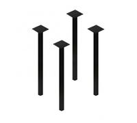 Pieds de table en métal JEOBEST - Lot de 4 - Hauteur 90 cm - Style industriel - Noir