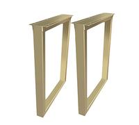 Pieds de table en métal robuste - 2 pièces en tube carré rustique industriel pour table à manger, table basse, bureau d'ordinateur - Finition dorée durable pour décoration d'intérieur moderne