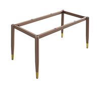 Pieds de table en métal robuste avec ventouses, base de bureau industrielle en acier pour marbre, verre, bois, table de salle à manger, pieds de meubles modernes, noir et doré, 125 x 70 x 72 cm