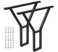 Pieds De Table En Métal Robuste, Pieds De Support De Rechange Pour Armoire, Set De 2, Pied Meuble Salle De Bain Bureau Meuble Cuisine Avec Accessoires Nombreux(Noir,W40cm*H72cm)