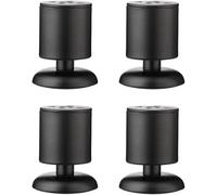 Pieds de Table meubles robustes en acier inoxydable, Support rond réglable hauteur, support charge 250Kg, coussin caoutchouc for canapé(Black,20cm)