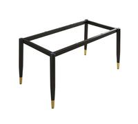 Pieds de Table Modernes en métal avec ventouses et vis pour Table de Cuisine/Salle à Manger/Bureau, compatibles avec Plateaux en marbre, Verre ou Bois, 110 cm x 55 cm x 72 cm, Noir et Or.