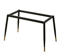 Pieds de table modernes et robustes en métal pour projets de bricolage, chemins de meubles stables pour écriture, tables basses, salons et tables de bar, 73 cm de haut, noir avec pieds dorés, 50 x 40