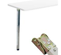 Pieds de table pliables réglables en acier inoxydable - Pieds télescopiques de rechange pour tables élévatrices de camping-car avec base de protection et vis - 1 pièce - Idéal pour support de meubles