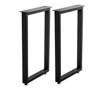 Pieds de table rectangulaires industriels en métal - 70 à 100 cm de hauteur - Profil carré - Pieds de meubles en acier robuste pour tables de salle à manger et de bureau