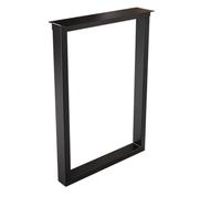 Pieds de table réglables en acier au carbone double face en fer renforcé stable et sécurisé avec patins de pieds noirs 60 x 72 cm pour la maison et le bureau