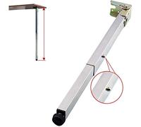 Pieds de table réglables en acier inoxydable, pieds de table pliables en métal avec base de protection et vis, 1 barre télescopique