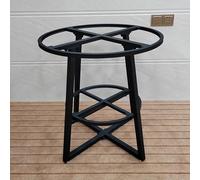 Pieds de table ronds en métal pour tables basses/salle à manger, barre transversale renforcée, glissières réglables, plusieurs trous de montage, coins arrondis élégants pour décoration d'intérieur