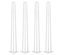 Pieds de table (set de 4) Hairpin Leg Pieds de table en métal pour bureau table à manger 71cm blanc