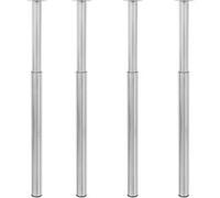 Pieds de table télescopiques 4 pcs Nickel brossé 710 mm 1100 mm Argent G