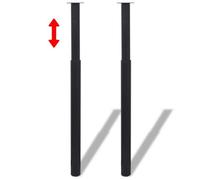 Pieds de table télescopiques - AKOZON - Noir - Réglables de 710 à 1100 mm - 2 pcs - Métal