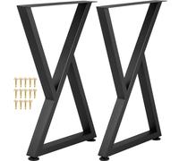 Pieds de table VEVOR, 71,1 x 45,7 cm Patins de table, lot de 2, pieds de banc robustes, pieds de table en Z en métal, piètement de table en fer forgé, meubles de bricolage