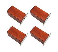 Pieds de Tabouret Bas de Canapé en Chêne Massif,Pieds de Meubles D'armoire,Pieds de Table Basse de Lit,3 Couleurs,avec Plaque de Montage,Vis,Feutre,4 Pièces (8cm/3.1in,Walnut)