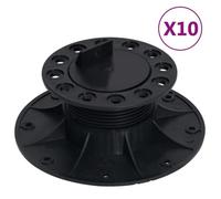 Pieds de terrasse réglables - vidaXL - 10 pcs - Hauteur 60-88 mm - Diamètre supérieur 13,8 cm - Noir