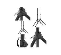 Pieds d'enceintes - OMNITRONIC - Set de 2 - Charge max 30kg - Hauteur ajustable 100-180cm - Acier noir