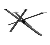 CLP – Pieds de table Jimmy en métal, forme Mikado araignée, style industriel, Noir 120x60x72 cm