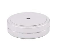 Pieds d'isolation HiFi 49 × 15 mm pour tourne-disque ampli DAC lecteur CD | Aluminium massif CNC, trou de montage de 5 mm, avec anneau en caoutchouc antidérapant, 1 pièce (argent)