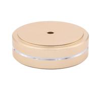 Pieds d'isolation HiFi 49 × 15 mm pour tourne-disque ampli DAC lecteur CD | Aluminium massif CNC, trou de montage de 5 mm, avec anneau en caoutchouc antidérapant, 1 pièce (doré)