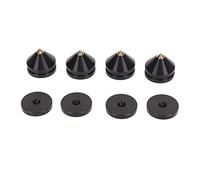Pieds d'isolation pour Enceintes en Alliage d'aluminium Haute densité réduction des Vibrations pour amplificateurs platines Tourne disques et subwoofers 4 Sets (Noire)