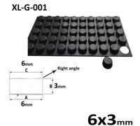 Pieds en Caoutchouc Auto-Adhésif pour Meubles,Carré/Rond,Non-ald,Planche de Porte pour Électronique,Ordinateur Portable,Appareils Électroménagers - Type 6x3mm Right angle-10Pcs