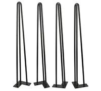 Pieds en épingle à Cheveux 71cm Ensemble de 4, DIY Meubles de Table en métal Jambes idéales pour la Table à Manger, Bureau, Milieu siècle Style Moderne, (Noir)