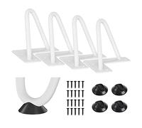 Pieds en épingle à Cheveux, Lot de 4 Pieds Meuble Scandinave, Pieds en épingle 2 Branches, Pied de Table avec 20 Vis et 4 Protège Pieds, Acier Solide (20cm, Blanc)