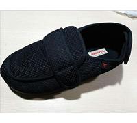 Pieds Enflé Gonflée Chaussons Elargissement,Chaussures pour hommes gonflant le pied du vieil homme, ouverture réglable chaussures diabétiques-41_2 noir,Chaussure de santé unisexe pour adultes