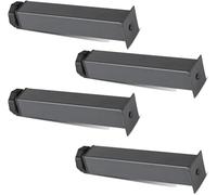 Pieds et socles de Cadre de lit réglable en hauteur en 4 pièces, pieds de support robustes au centre du lit, tube carré avec vis, gris (20 cm/7,9 pouces, trou)(Single Hole,15cm/5.9in)