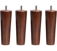 Pieds et socles de Ensemble de 4 broches de meubles en bois massif, Table et chaises de canapé de remplacement coniques en noyer fileté M10(Straight,20cm/7.9inch)