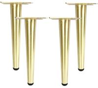 Pieds et socles de Ensemble de 4 pieds d'armoire en métal modernes, pieds de table, pieds de canapé de remplacement bricolage, cône droit, or brossé (30 cm/11,8 pouces)(20cm/7.9in)