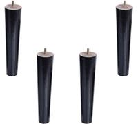 Pieds et socles de Paquet de 4 pieds de canapé en bois massif pieds de Table basse coniques pieds de meuble TV avec boulon à crochet fileté M10, noir (droit 70 Cm/27,6 pouces)(Straight,12cm/4.7inch)