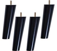 Pieds et socles de Paquet de 4 pieds de canapé en bois massif pieds de Table basse coniques pieds de meuble TV avec boulon à crochet fileté M10, noir (droit 70 Cm/27,6 pouces)(Oblique,30cm/11.8inch)