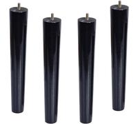 Pieds et socles de Paquet de 4 pieds de canapé en bois massif pieds de Table basse coniques pieds de meuble TV avec boulon à crochet fileté M10, noir (droit 70 Cm/27,6 pouces)(Straight,40cm/15.7inch)