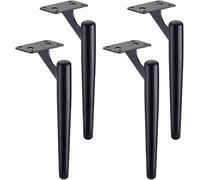 Pieds et socles de Pieds de support de meubles en métal modernes Pieds de table de remplacement Buffet Meuble TV Placard Commode Table basse Lit(Black-a)
