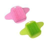 Pieds Massage Non Électrique à Appuyer, Époutteur de Callus Portable pour Douche/Spa - Dissolveur de Cale, Réutilisable avec Système Anti-Glisse (Vert+Rose)