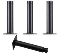 Pieds Meuble Cuisine, 4 Pièces Pieds de Meuble Reglable Pied Table Basse Metal Noir Pied Canapé Fer | Surface Peint Pattes Armoire Hauteur: 10-20cm Casier Tabourets Réfrigérateur Commodes 17cm/6.7"