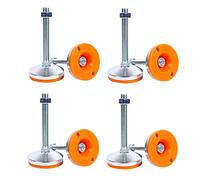 pieds pour meubles， Pieds de nivellement robustes en acier au carbone, à semelle orange, avec écrous blocage for meubles, M8*50 mm(8PCS)